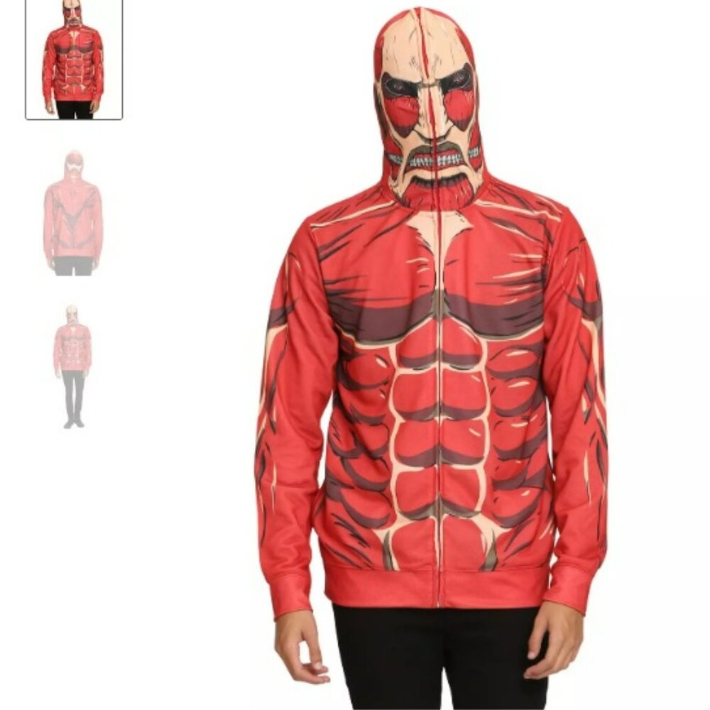 Attack on Titan Colossal Titan Full Zip Hoodie Adult S